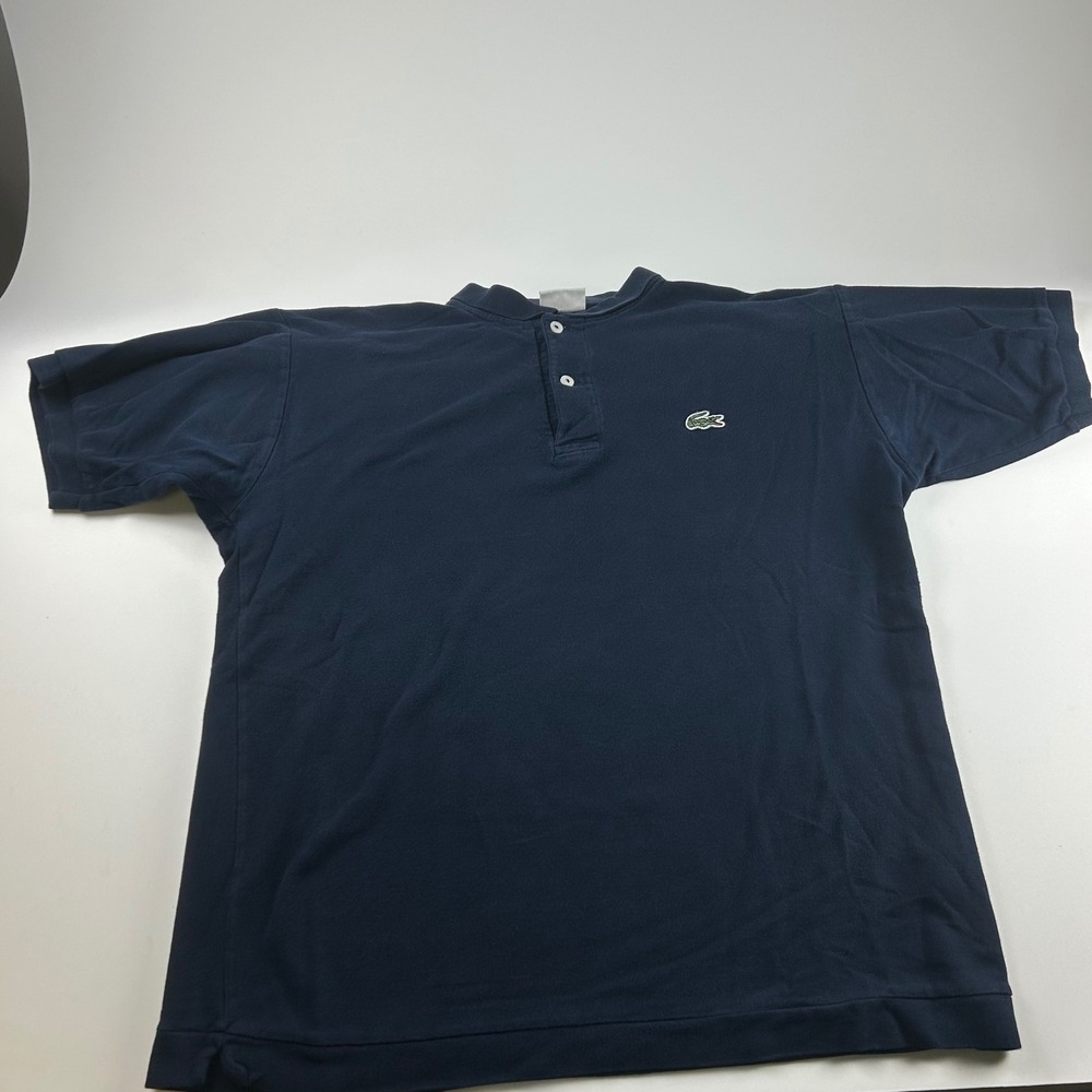 Lacoste Mens 4 (M) Preppy Navy Blue Banded Collar Cotton Pique Polo Shirt - Picture 3 of 7